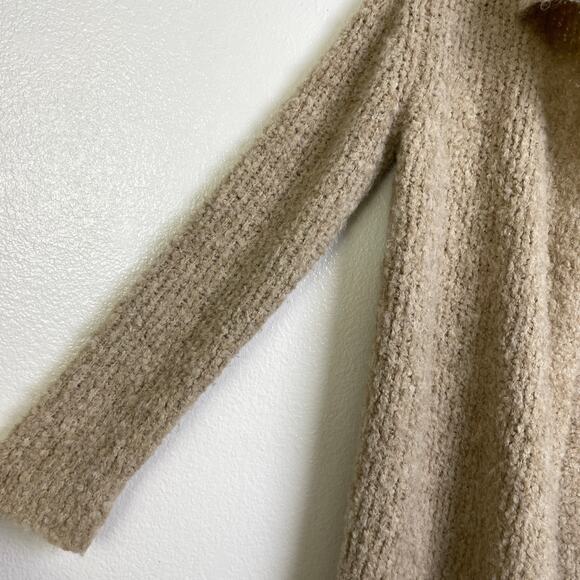 James Perse Boucle Cardigan Sweater Womens Size 1 Brown Knit Open Texture Alpaca - Picture 5 of 9
